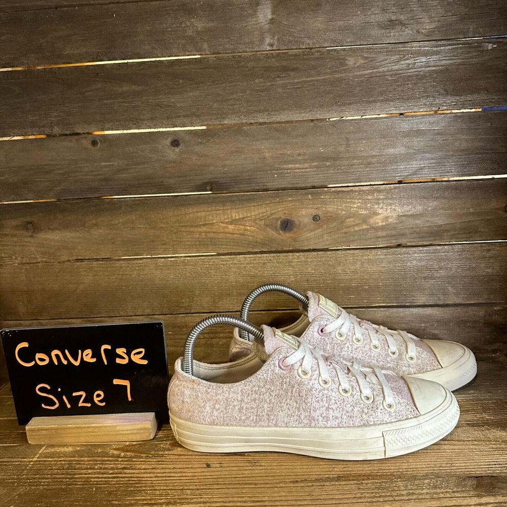 Womens Converse Recycled Poly Jacquard Pink Casual Sneakers Shoes Size 7 M GUC